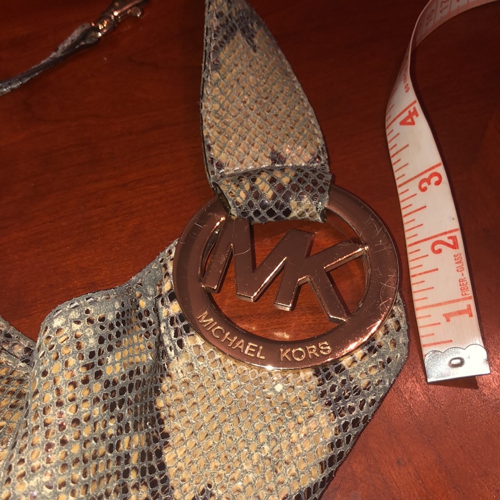 Prwnd Michael kors hobo hand bag leather green and black snake print - Picture 9 of 12